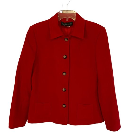 Harve Benard Size 14 Red Wool Jacket - Picture 1 of 4